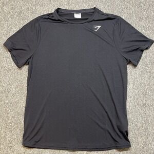 Gymshark Short Sleeve Activewear Gym Tee T-Shirt Stretch Logo Gray Size XL (063)